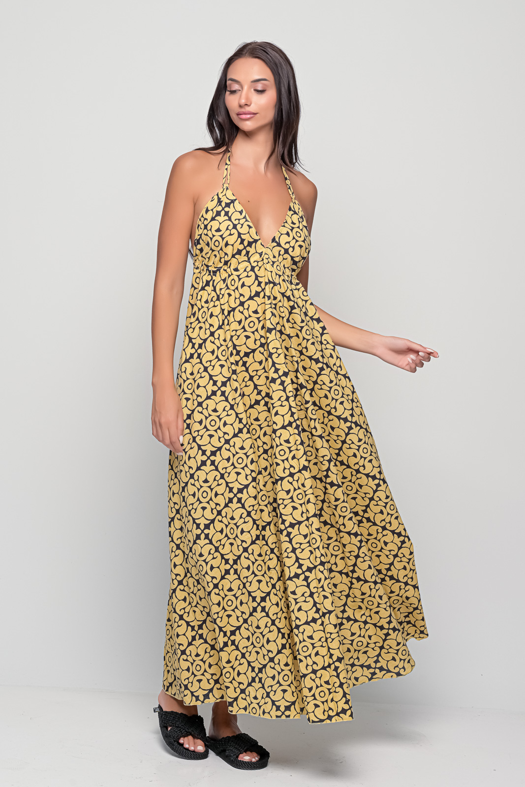 Open Back Cotton Maxi Dress