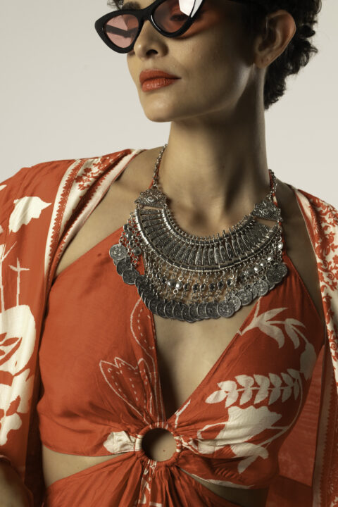 Boho Ασημί Κολιέ με Κέρματα – Statement Tribal Γυναικείο κολιέ