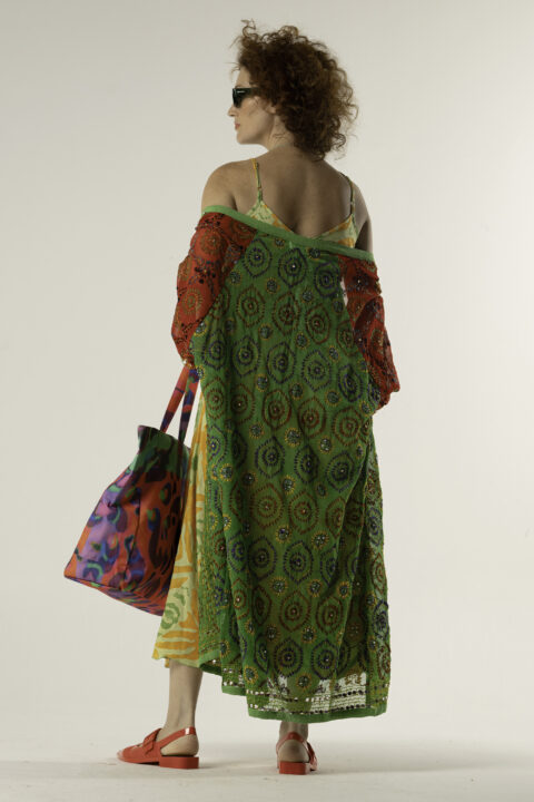 Phulkari Kimono green with long sleeve