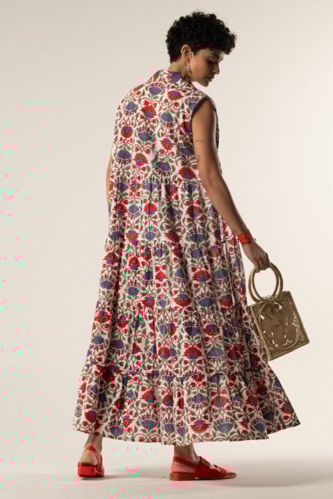 Ikaria Dress – Red Flower Print (Cotton, One Size, Multi-Style)