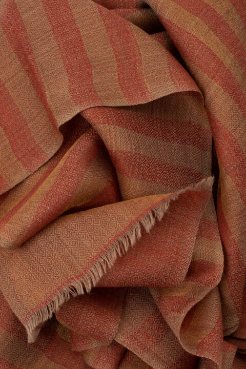 Pink and beige pure cashmere pashmina