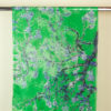 Green floral silk scarf 70x180 cm – lightweight pure silk fabric with artistic flower design