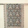 Geometric pattern silk scarf 70x180 cm – pure silk fabric with beige, blue, and brown diamond design