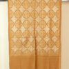 Camel wool shawl with beige embroidery 78x205 cm, elegant Knowmad design.