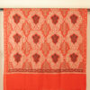 Red wool shawl with golden embroidery 78x205 cm, elegant Knowmad design.