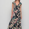 Malibu maxi dress in Alpinia Black Print, cotton summer dress by Knowmad.
