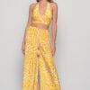 Anna trousers in Margaret Yellow Print, one-size saree silk pants by Knowmad.