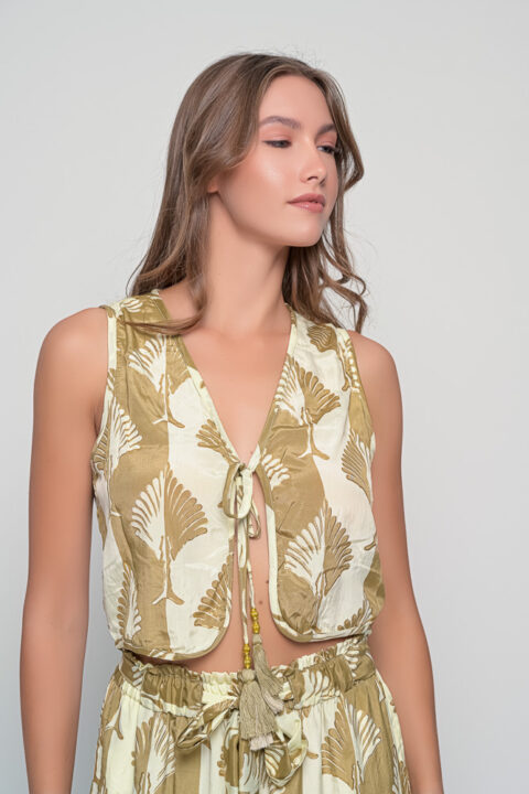 Youthful Vest – Tree Print | Saree Silk | Free Size