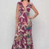 Malibu long dress in Alpinia Purple Print, cotton dress by Knowmad.