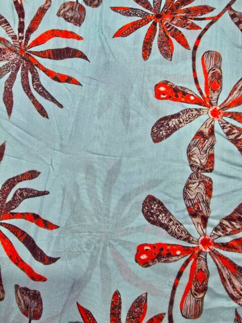 aphrodite wrap dress cotton silk nature blue print sm ml lxl