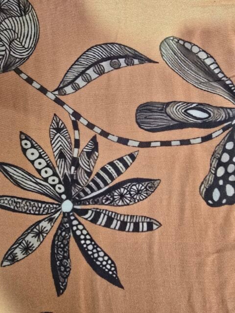 Ios Halter Top – Nature Cinnamon Print (Cotton-Silk) | Free Size