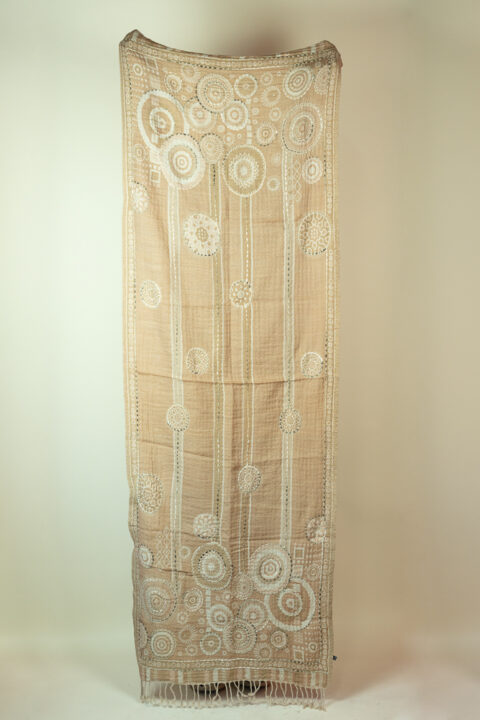 Boiled Wool Embroidered Shawl | Hand-Embroidered Wrap (70×180 cm) 341