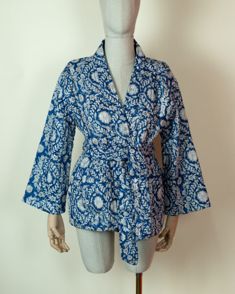 Quilted Kimono blue floral