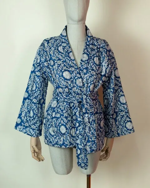 Quilted Kimono blue floral