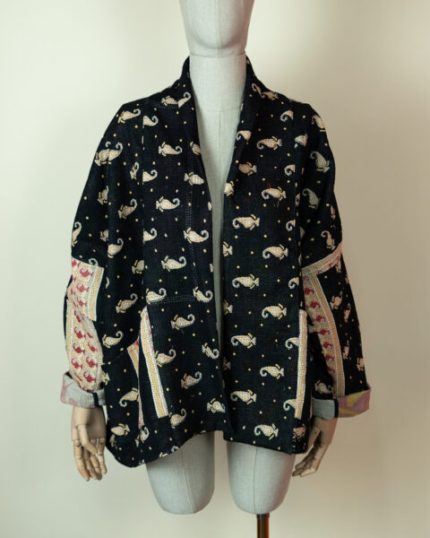 Repurposed Kantha Kimono black
