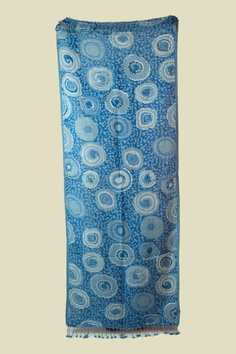 Boiled Wool Embroidered Shawl | Hand-Embroidered Wrap (70×180 cm) 340