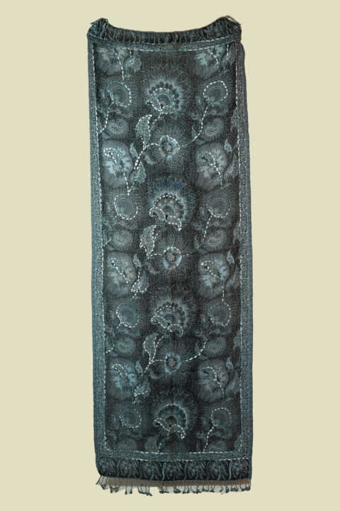 Boiled Wool Embroidered Shawl | Hand-Embroidered Wrap (70×180 cm) 337