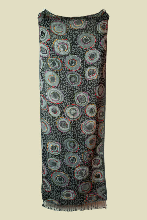 Boiled Wool Embroidered Shawl | Hand-Embroidered Wrap (70×180 cm) 335