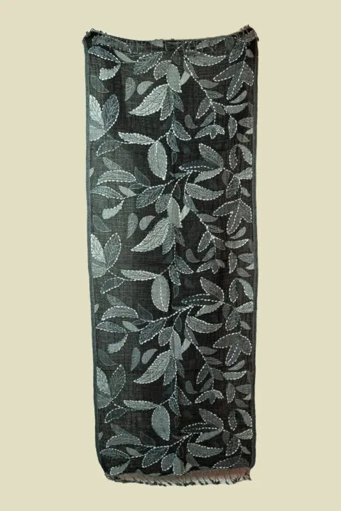 Boiled Wool Embroidered Shawl | Hand-Embroidered Wrap (70×180 cm) 332