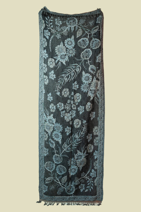 Boiled Wool Embroidered Shawl | Hand-Embroidered Wrap (70×180 cm) 331