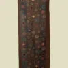 brown embroidered wool shawl handmade India