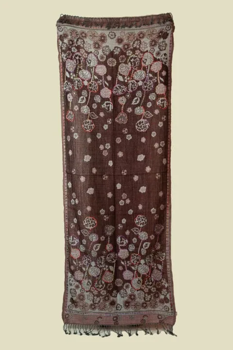 Boiled Wool Embroidered Shawl | Hand-Embroidered Wrap (70×180 cm) 313
