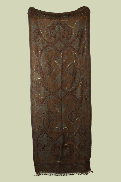 Boiled Wool Embroidered Shawl | Hand-Embroidered Wrap (70×180 cm) 312