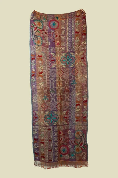 Boiled Wool Embroidered Shawl | Hand-Embroidered Wrap (70×180 cm) 310