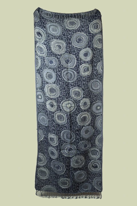 Boiled Wool Embroidered Shawl | Hand-Embroidered Wrap (70×180 cm) 305