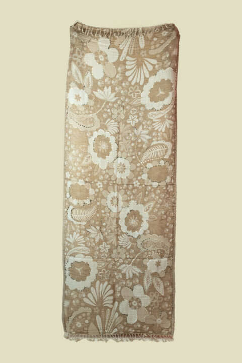 Boiled Wool Embroidered Shawl | Hand-Embroidered Wrap (70×180 cm) 304