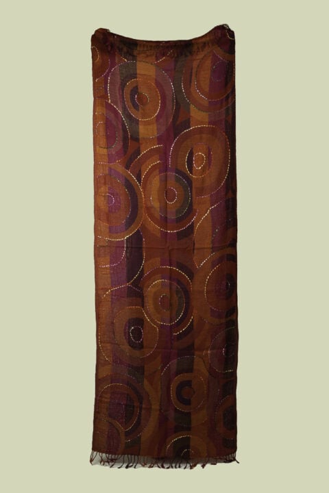 Boiled Wool Embroidered Shawl | Hand-Embroidered Wrap (70×180 cm) 325