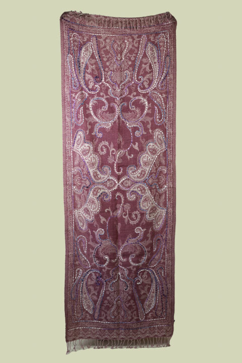 Boiled Wool Embroidered Shawl | Hand-Embroidered Wrap (70×180 cm) 322