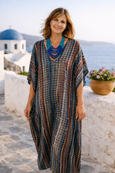 Καφτάνι μπλε μοντάλ