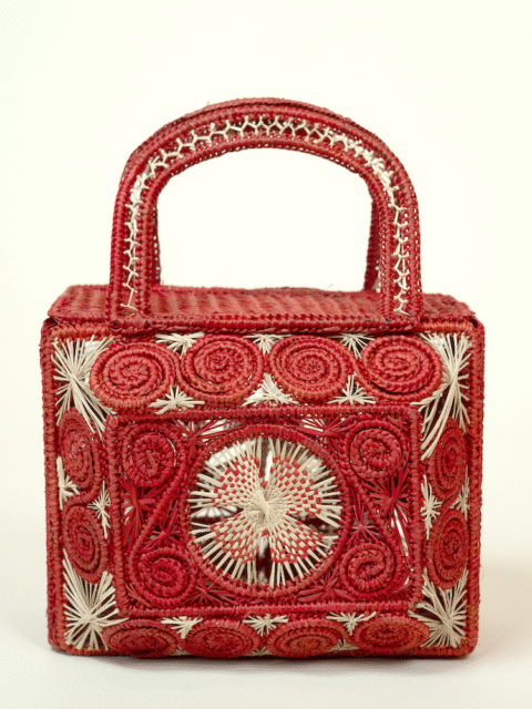 Long Iraca Bag from Colombia red flower