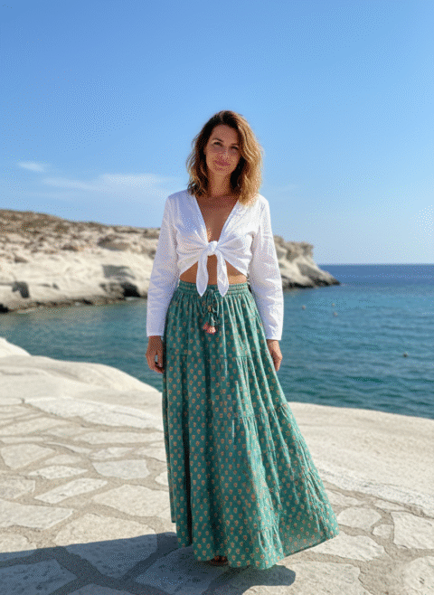 White Cotton Tie Top | Free Size