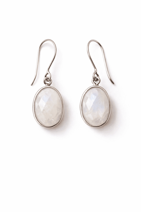Sterling silver moonstone drop earrings
