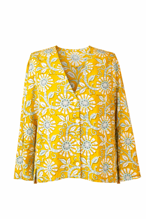 Amiga Top – Marigold Yellow Cotton, One Size