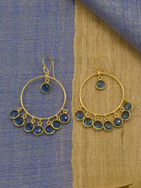 London quartz Earrings – Gold Plated Brass Hoop