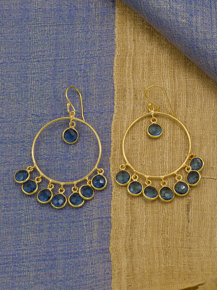 London quartz Earrings – Gold Plated Brass Hoop