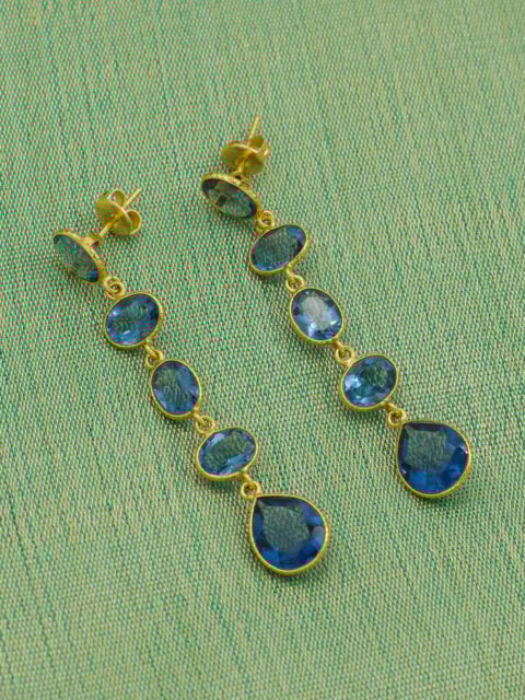 Long Gold plated Earrings london quartz