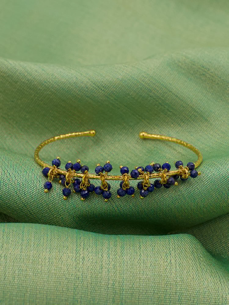 lapis gold plated bracelet with small blue lapis stones