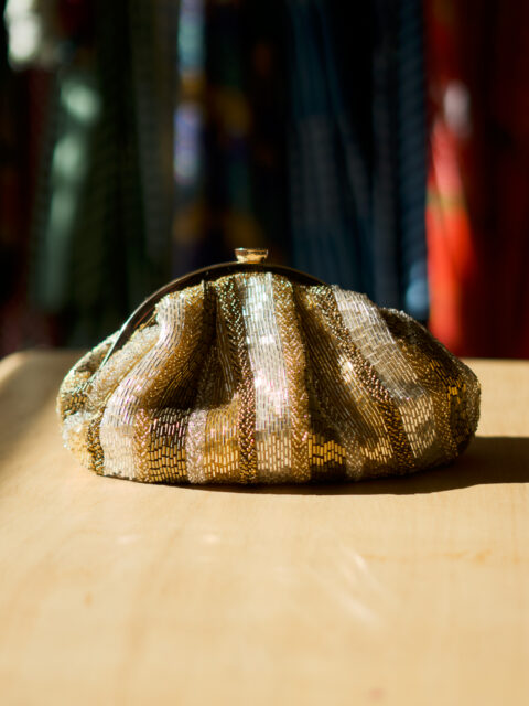 handmade embroidered pouch bag gold beaded evening clutch