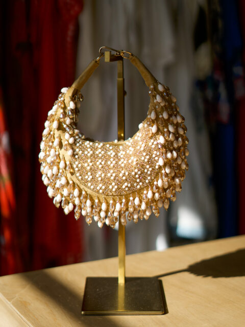 beaded evening handbag gold handmade embroidered luxury handbag