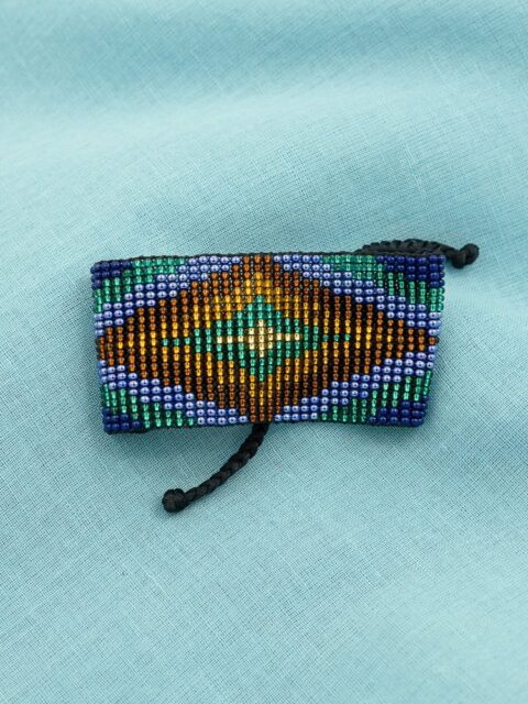 earth tone miyuki beaded bracelet handmade colombia tribal design