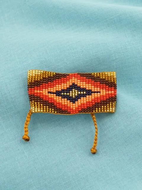 handmade miyuki beaded bracelet colombia tribal orange bracelet