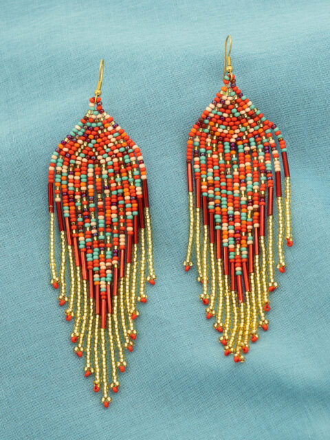 handmade colombian earrings jungle spirit statement fringe