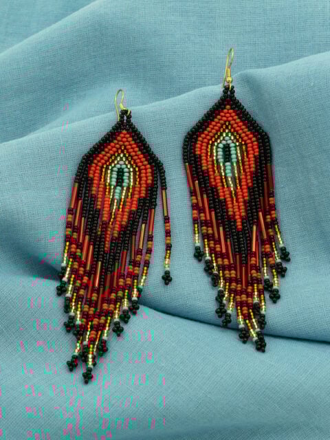 Handmade Colombian Earrings – Midnight Tribe Statement Fringe