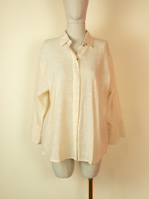 Cotton Flex Oversized Shirt – One Size Off White