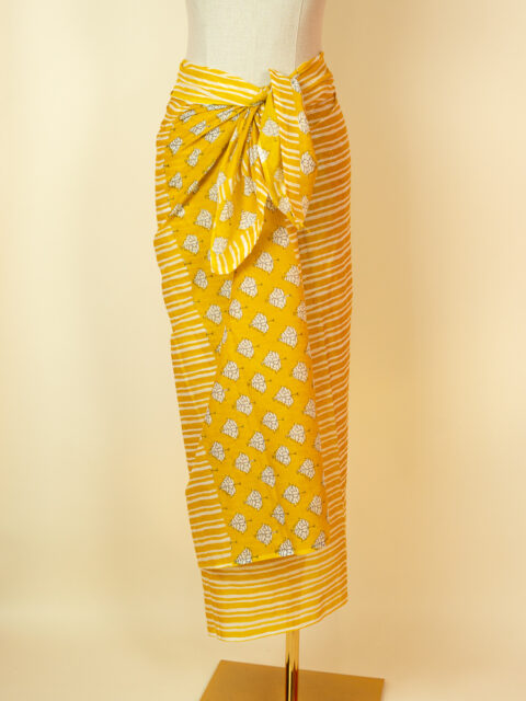 Floral Cotton Pareo – Yellow