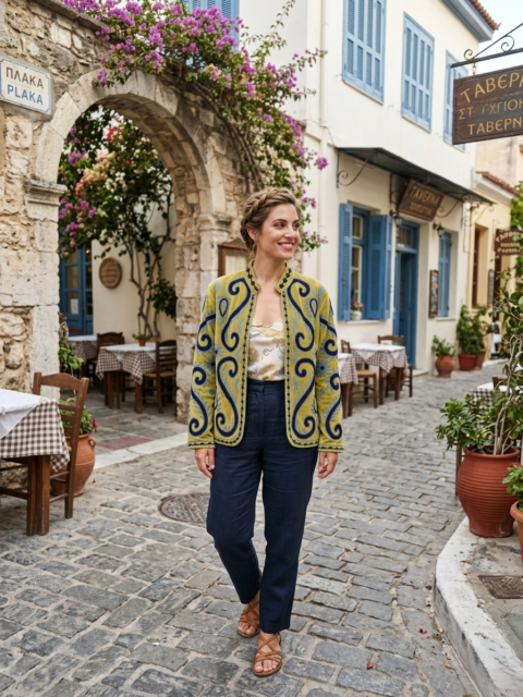 Cotton Velvet Jacket – Light Green